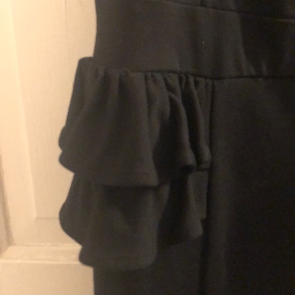 Black Peplum Ruffle Dress - Picture 2 of 3